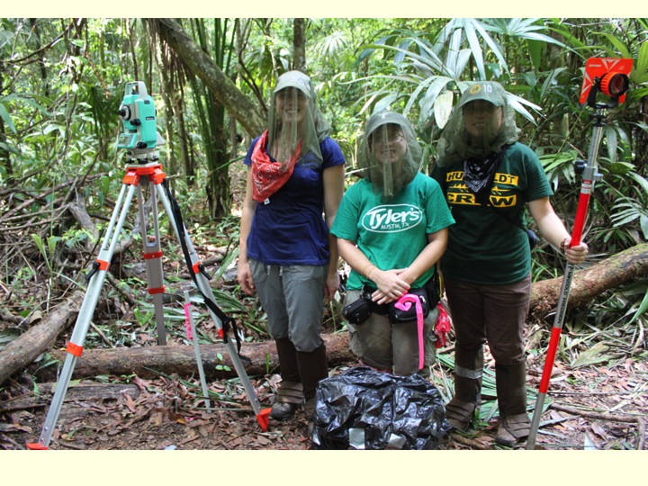 Humboldt students in mosquito nets